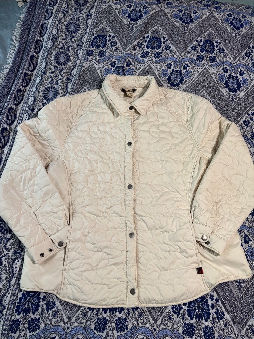 Woolrich Quilted Button-Front Jacket in Cream
